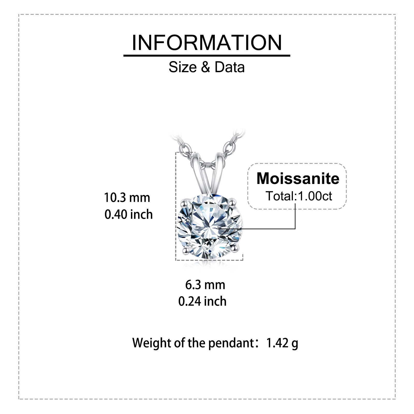 Solitaire Moissanite Pendant Necklace – moissanite necklace, styling detail