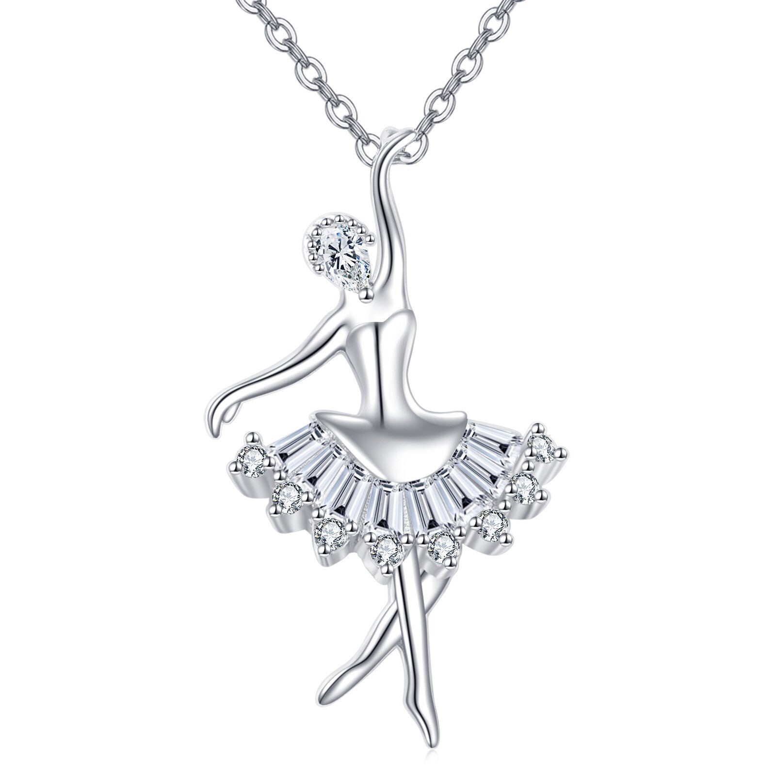 Ballerina Moissanite Pendant Necklace – moissanite necklace, styling detail