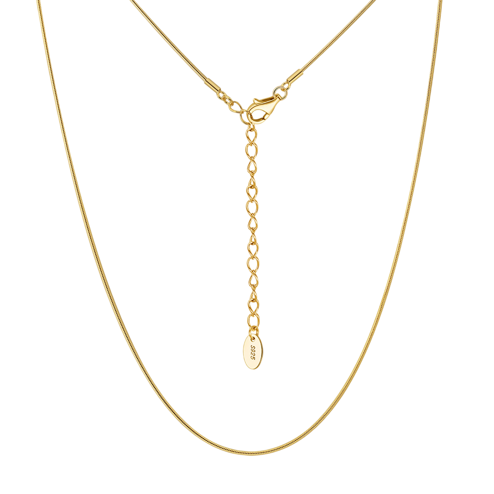 Gold Snake Chain Necklace – gold-plated necklace, front view