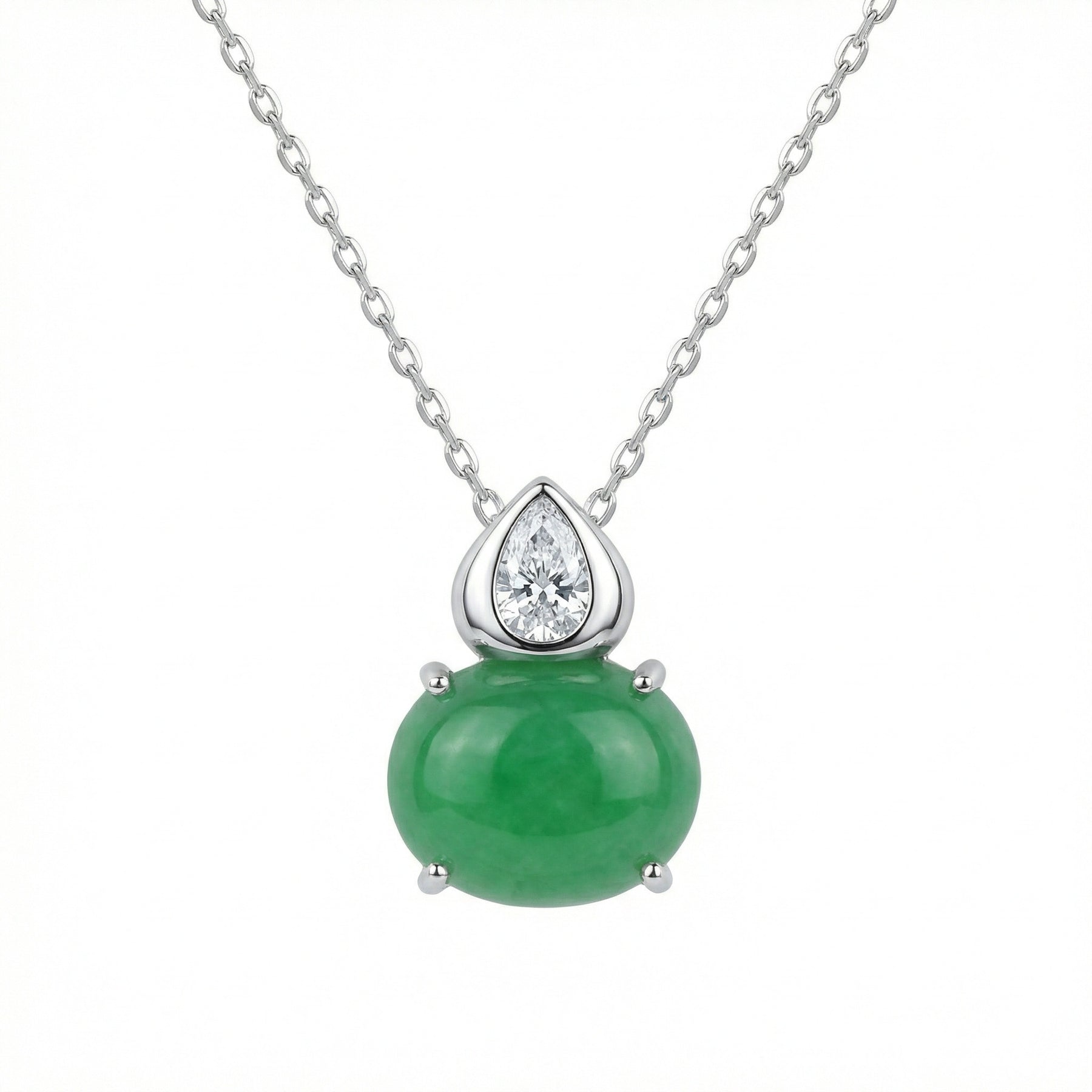 Jade Teardrop Diamond Necklace – jade necklace