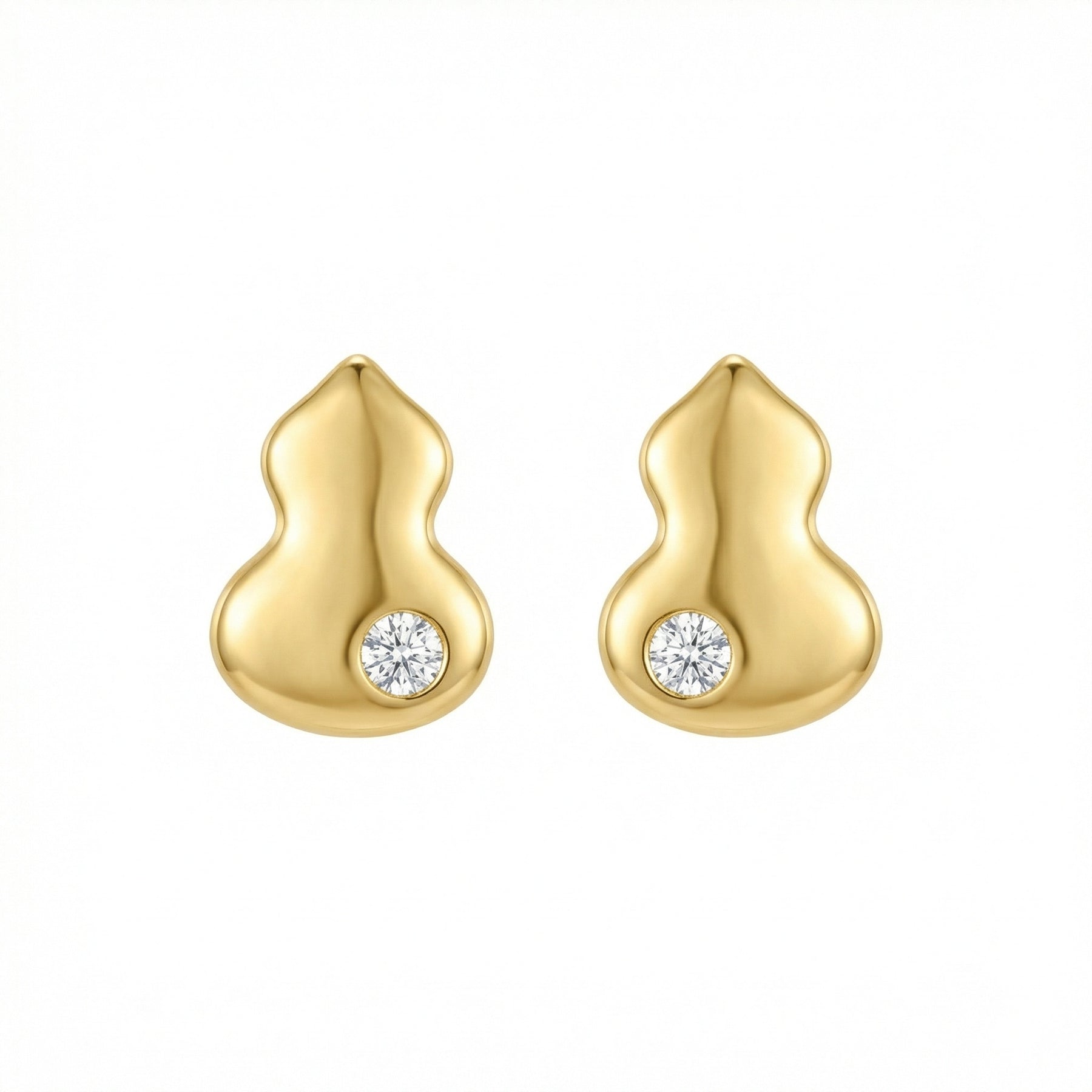 Diamond-Accent Wulu Gourd Studs – sterling silver earrings