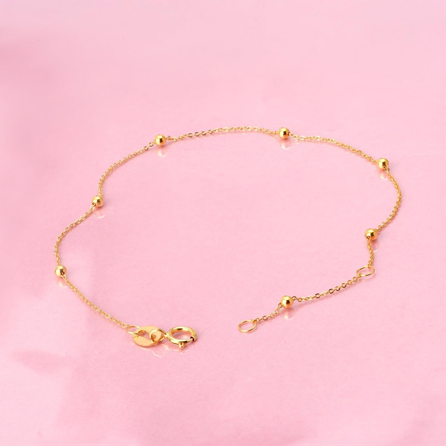 14K Gold Perlenkettenarmband