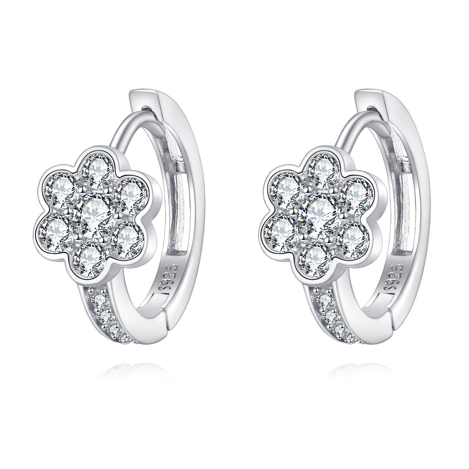 Luxury Floral Moissanite Earrings – moissanite earrings, side detail