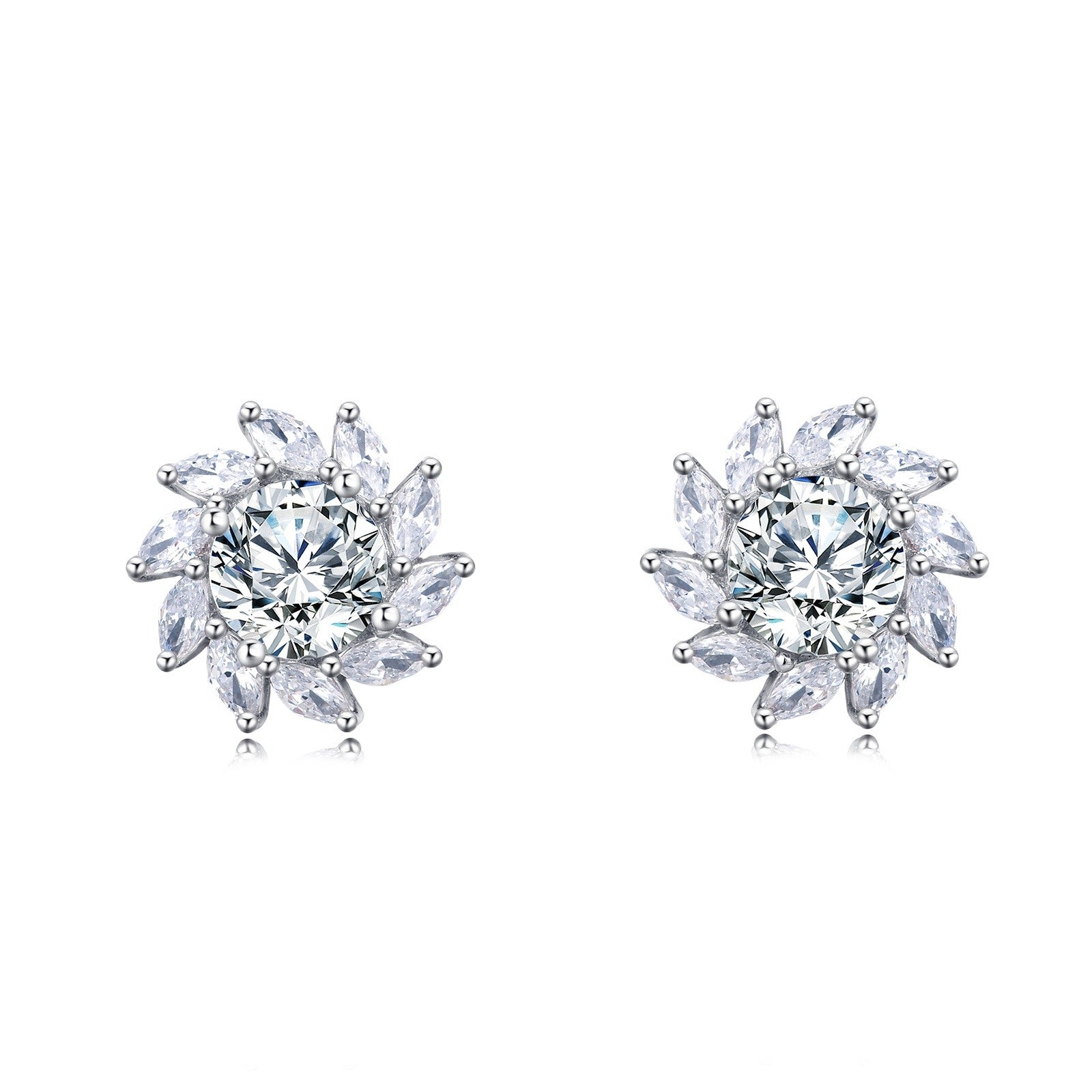 Floral Moissanite Sunburst Earrings – moissanite earrings
