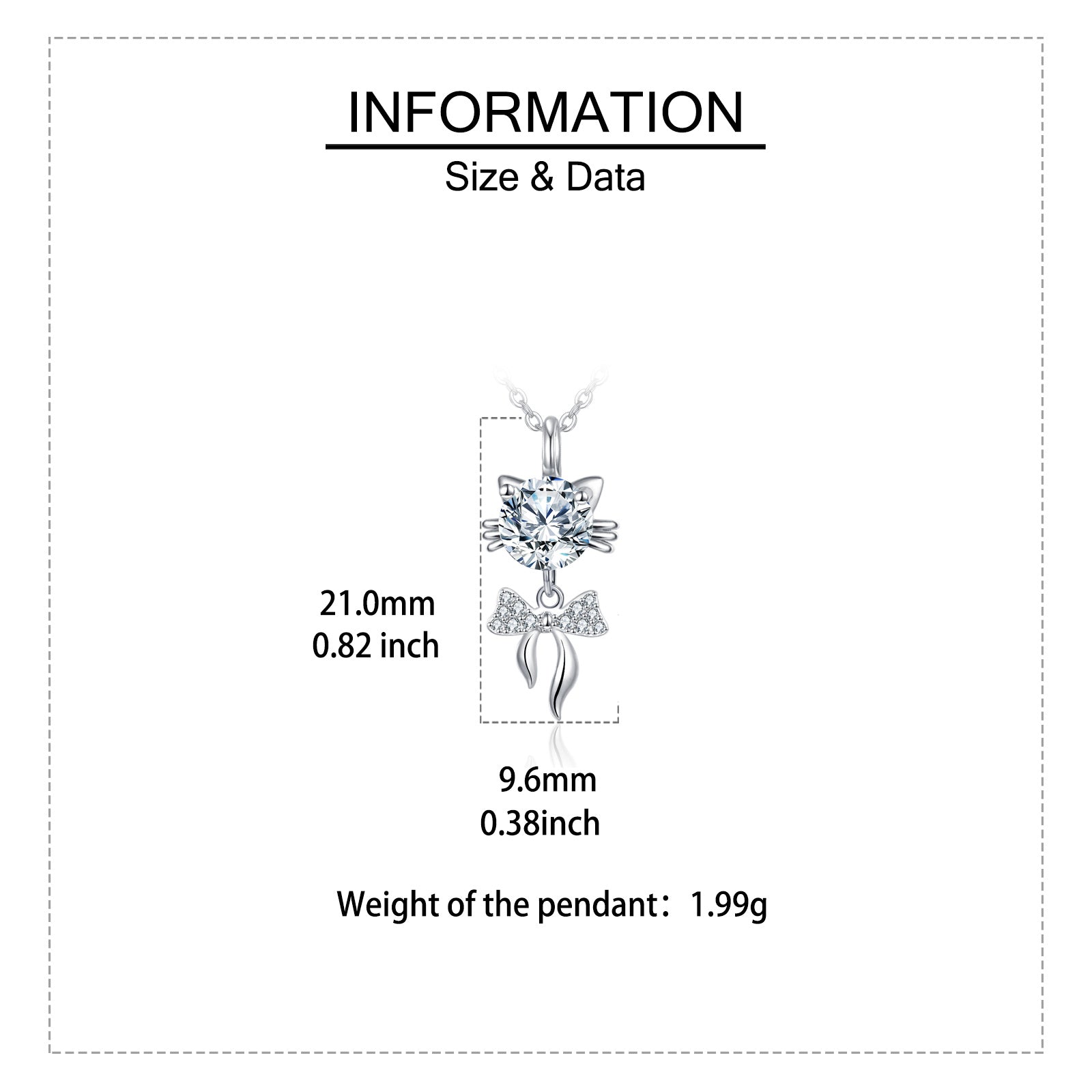 Moissanite Cat Pendant Necklace – moissanite necklace, craftsmanship detail