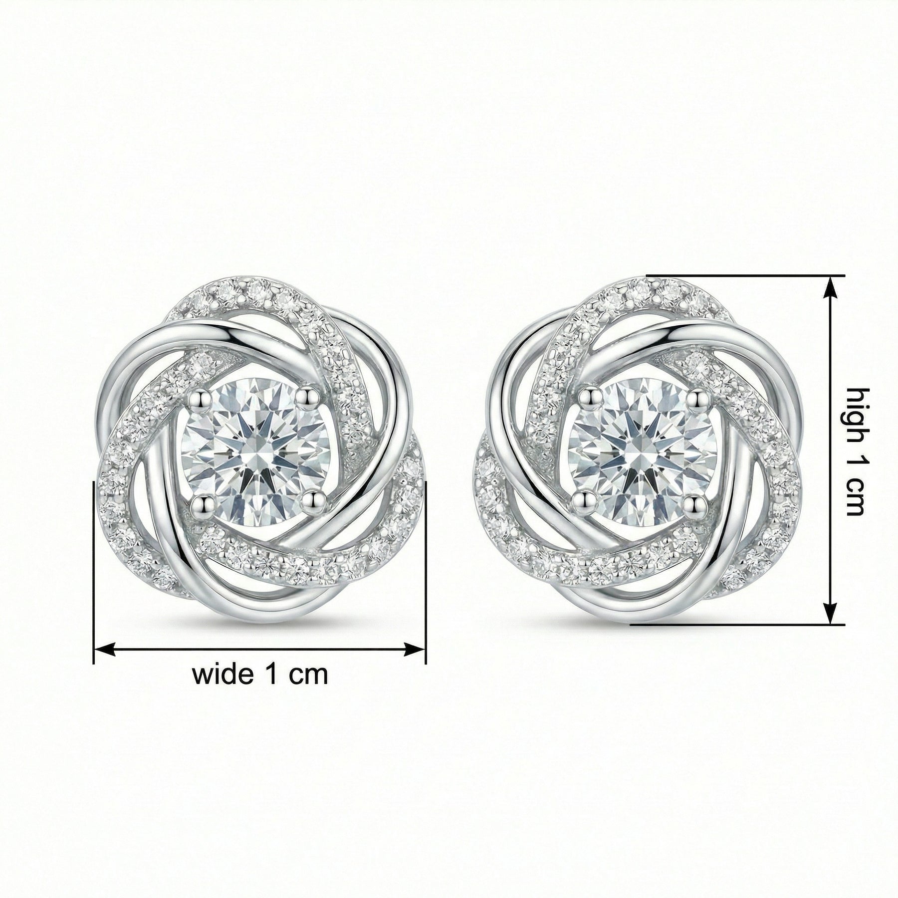 Floral Halo Diamond Stud Earrings – sterling silver earrings