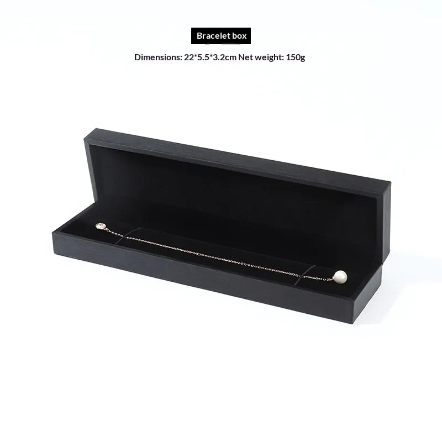 Paket 054 siyah uzun bileklik kutusu, 22 × 5,5 × 3,2 cm