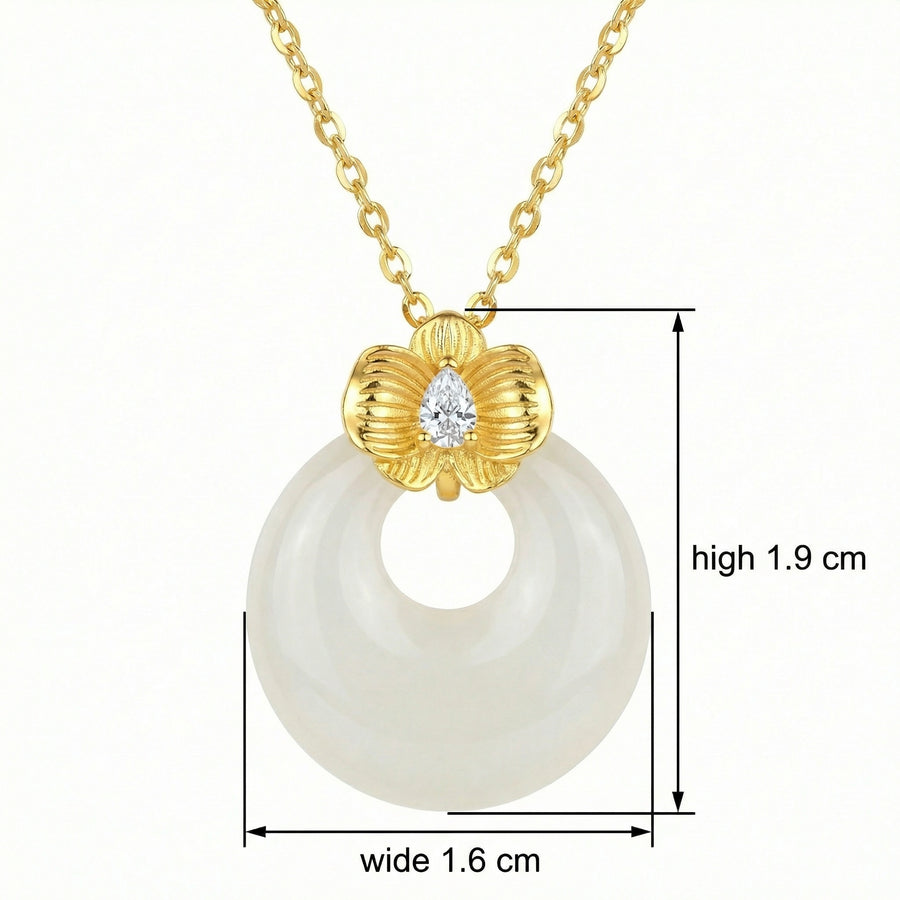 White Jade Pi Disc Pendant Necklace – jade necklace