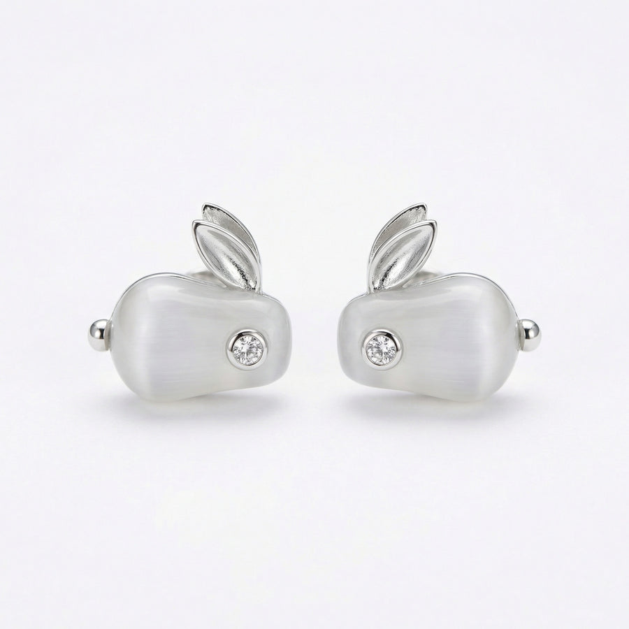 Silver Rabbit Moonstone Stud Earrings – sterling silver earrings