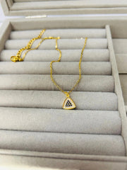 Stainless Steel Triangle Necklace – sterling silver necklace, front view