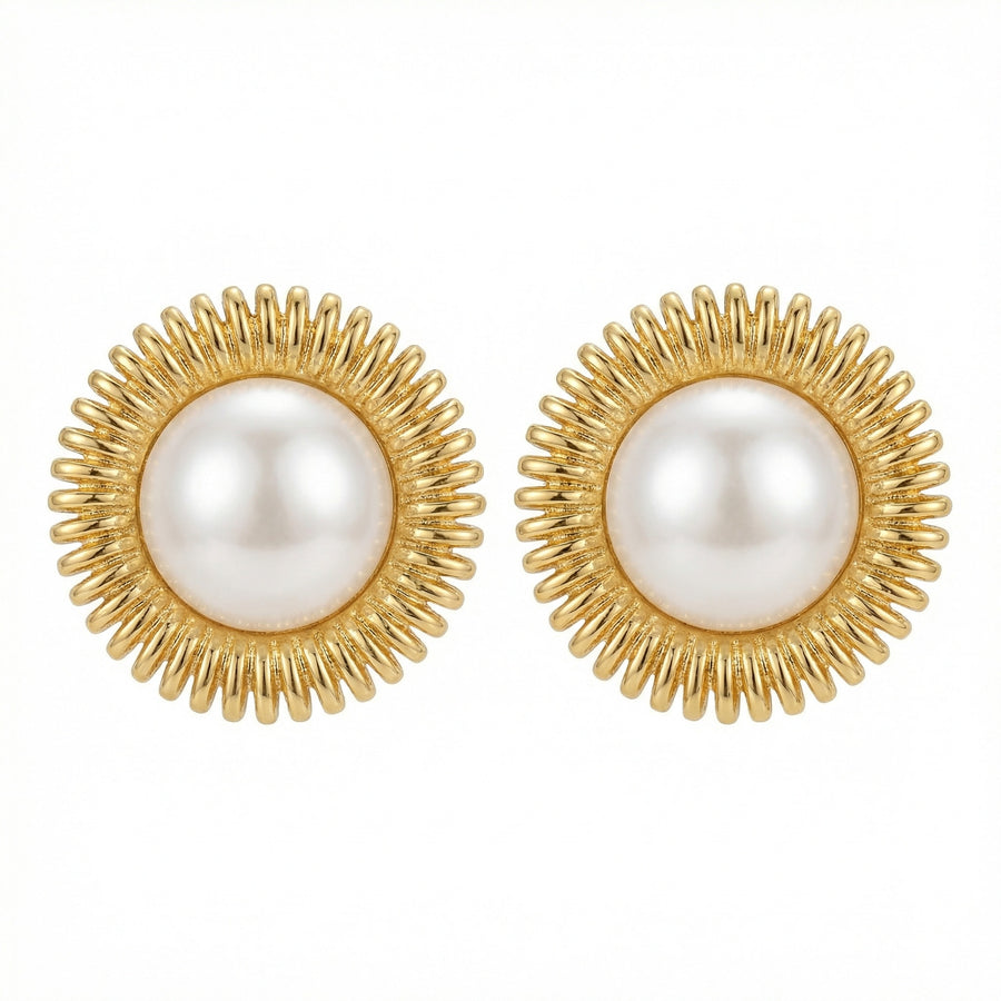 Pearl Sunburst Stud Earrings – pearl earrings