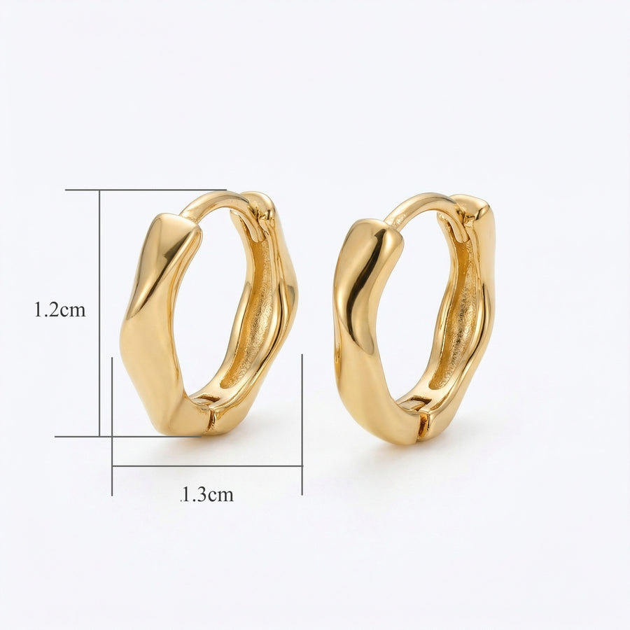 Wavy Organic Huggie Earrings – sterling silver earrings