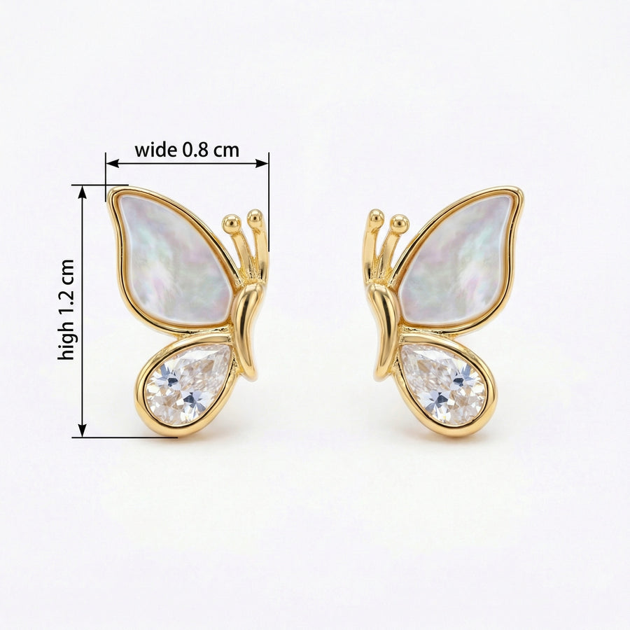 Mother-of-Pearl Butterfly Wing Studs – mother-of-pearl earrings
