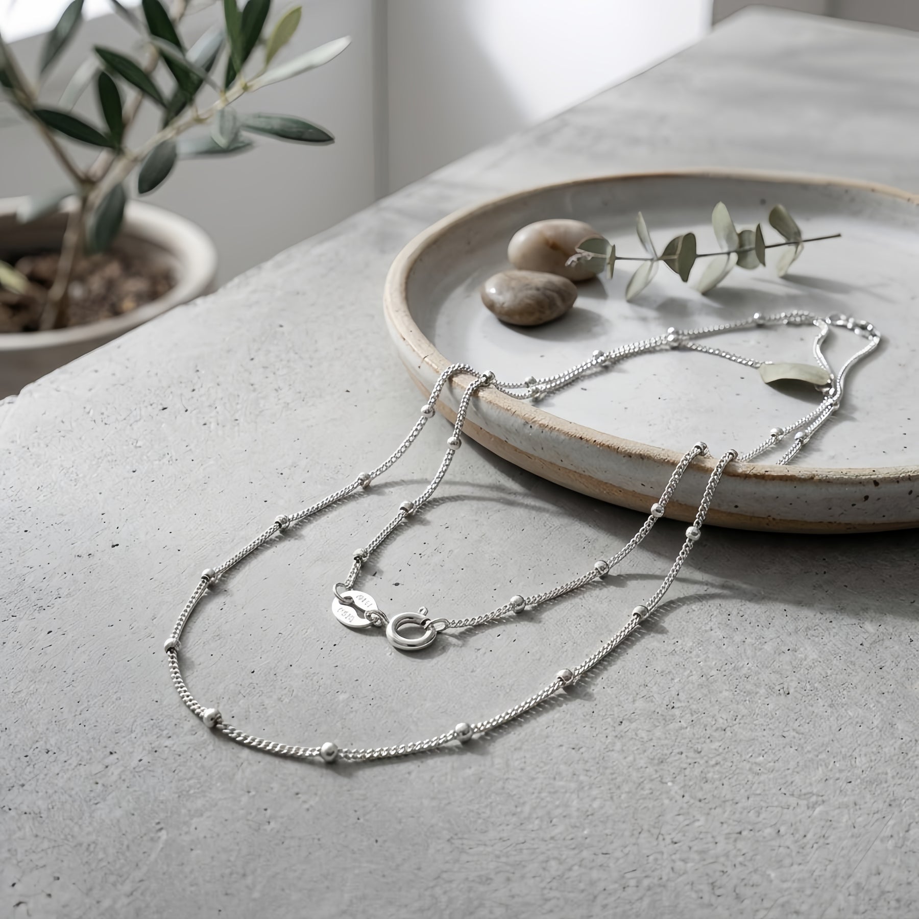 Italian Gold Beaded Chain Necklace – gold-plated necklace
