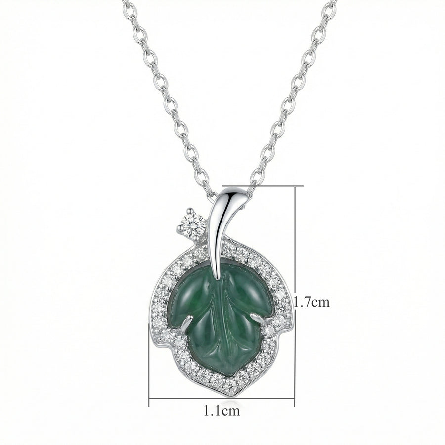 Green Jade Leaf Pendant Necklace – jade necklace