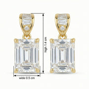 Emerald-Cut Crystal Drop Earrings – crystal earrings, side detail