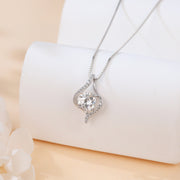 Twisted Moissanite Pendant Necklace – moissanite necklace, close-up