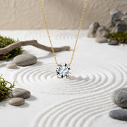 Gold Chain Necklace with Solitaire Pendant – sterling silver necklace
