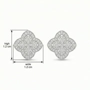 Quatrefoil Diamond Cluster Studs – sterling silver earrings