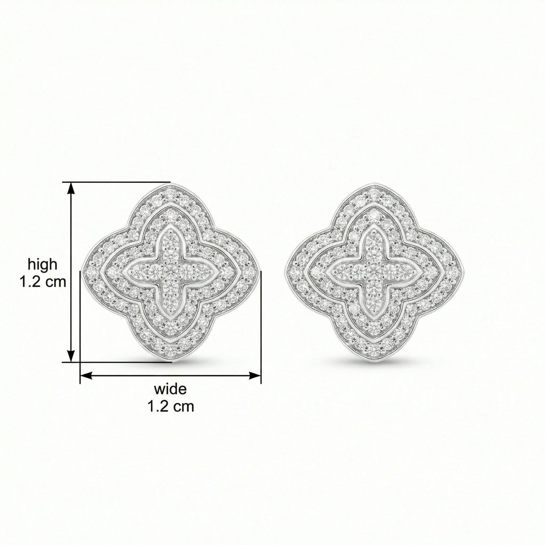 Quatrefoil Diamond Cluster Studs – sterling silver earrings