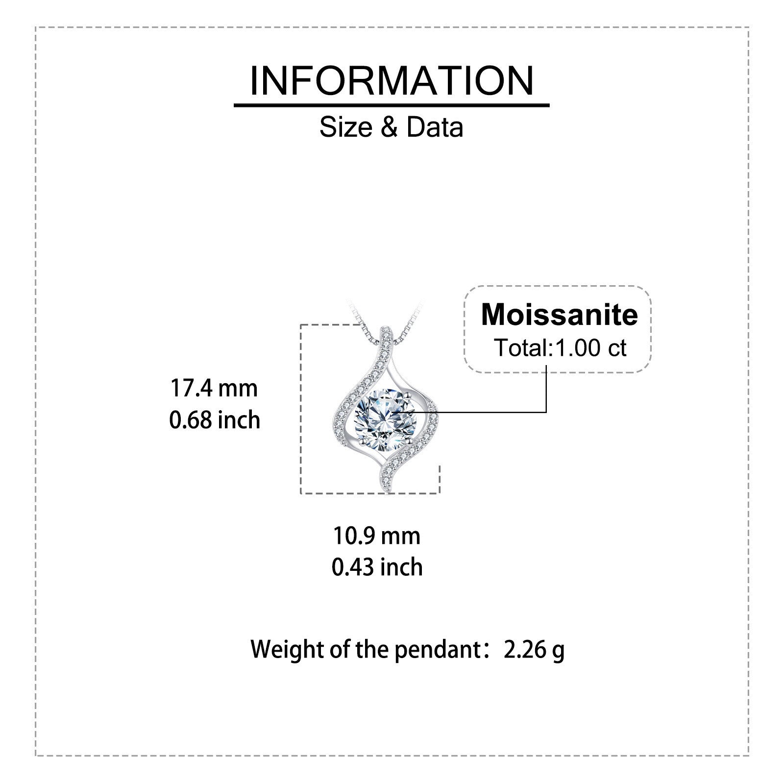 Twisted Moissanite Pendant Necklace – moissanite necklace, side detail
