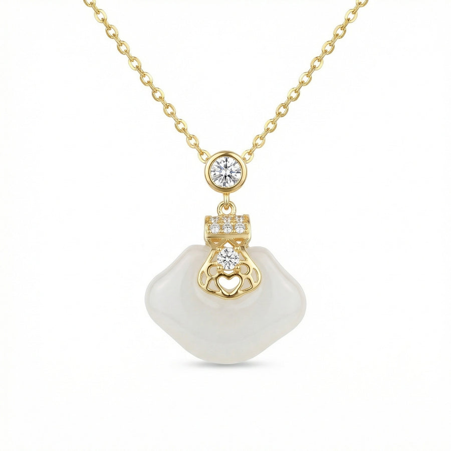 Organic White Gemstone Pendant Necklace – sterling silver necklace