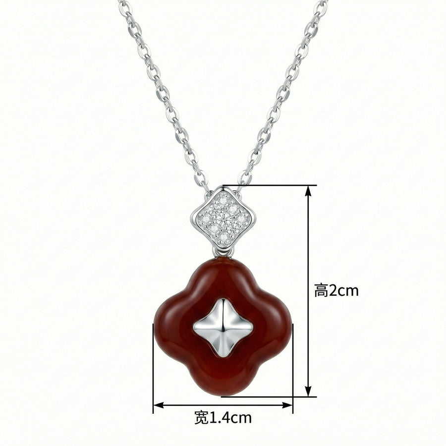 Red Carnelian Quatrefoil Star Necklace – carnelian necklace