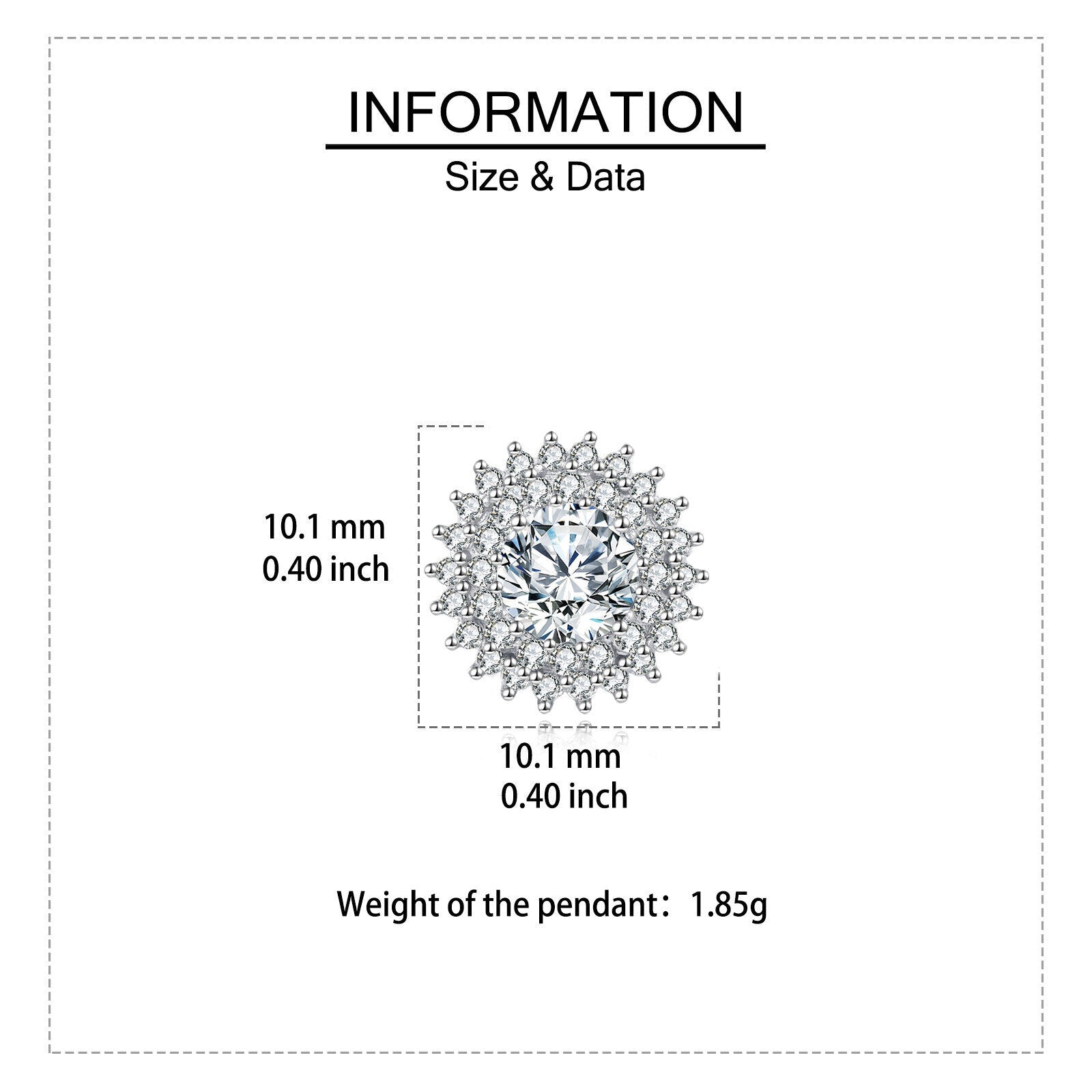 Silver Floral Studs with Moissanite Center – moissanite earrings, side detail