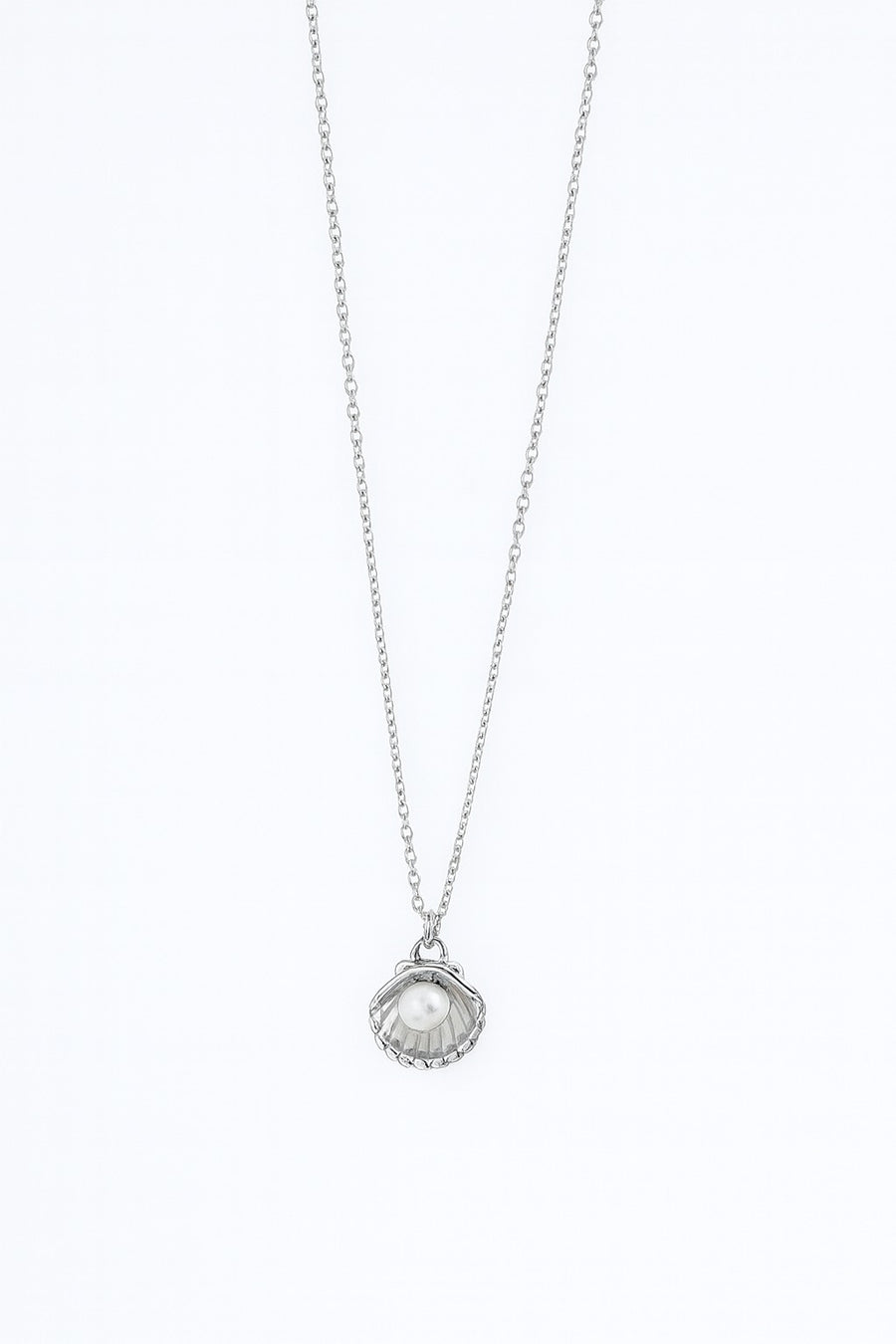 Stainless Steel Silver Oyster Necklace – sterling silver necklace