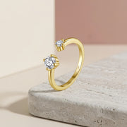 Heart-Shaped CZ Ring in Gold – zircon ring, side detail