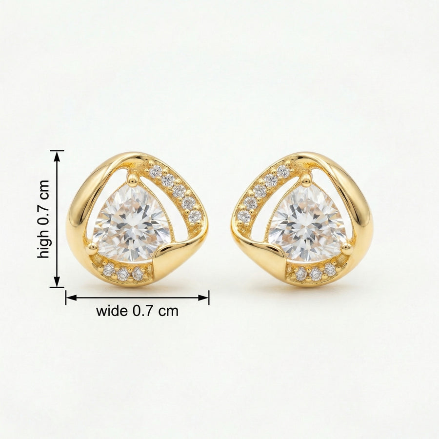 Trillion-Cut Pavé Stud Earrings – sterling silver earrings