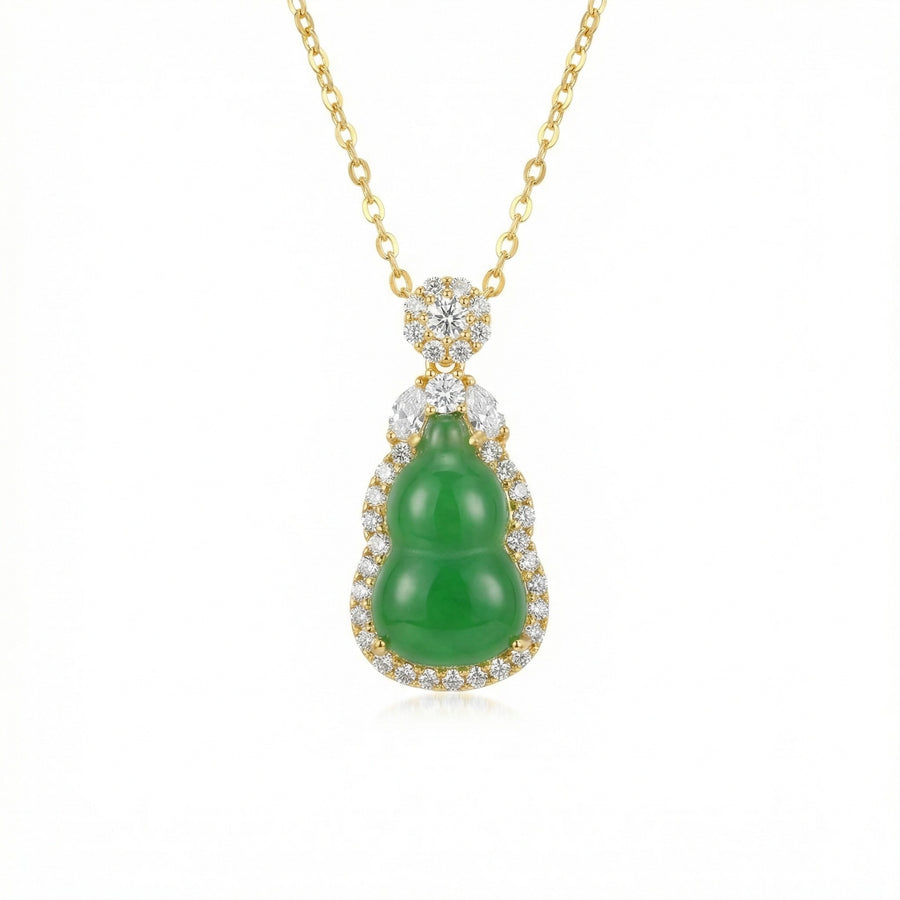Jadeite Calabash Pendant Necklace – jade necklace, front view