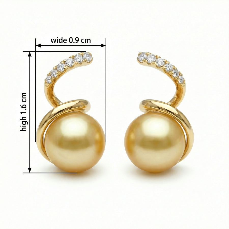 South Sea Pearl Spiral Earrings – pearl earrings