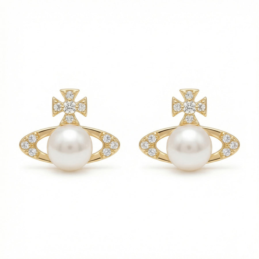 Orb Pearl Stud Earrings – pearl earrings
