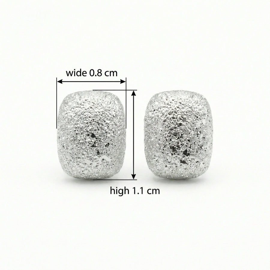 Stardust Textured Cushion Studs – sterling silver earrings