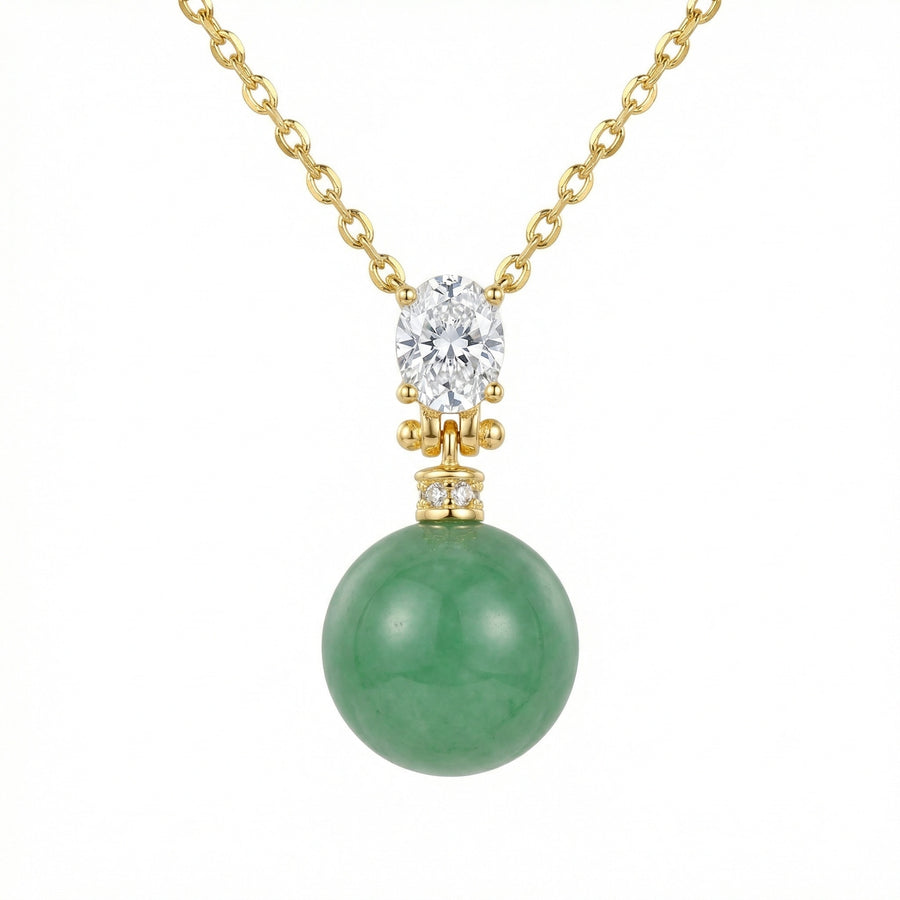 Green Jade Sphere Pendant Necklace – jade necklace