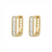 Baguette Huggie Hoop Earrings – sterling silver earrings