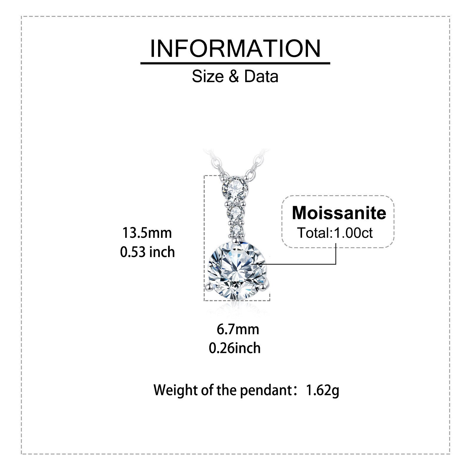 Triple Moissanite Graduated Necklace – moissanite necklace, styling detail