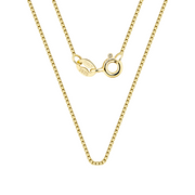 Italian Gold-Plated Box Chain Necklace – gold-plated necklace, side detail