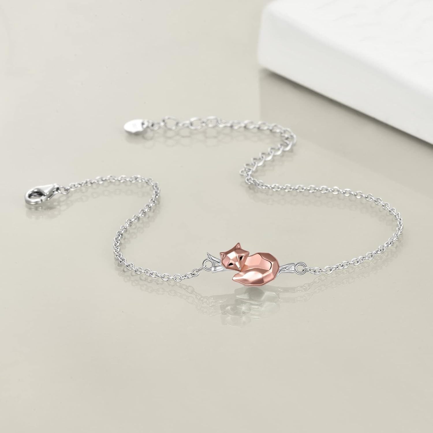 925 Sterling Silber Fuchs Charm Armband