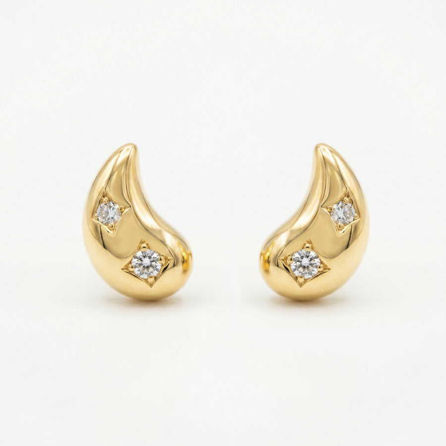 Teardrop Star-Set Stud Earrings – sterling silver earrings