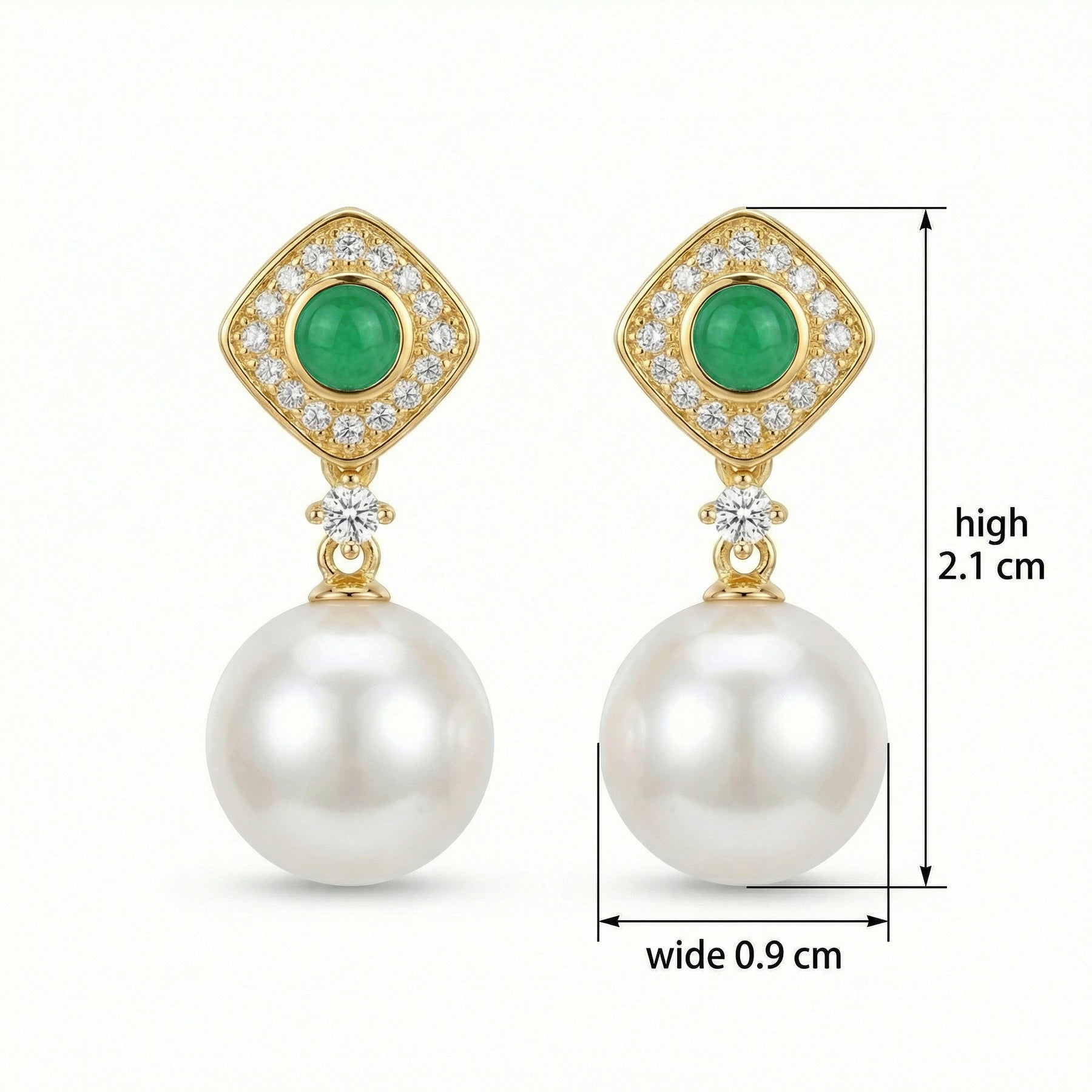 Emerald and Pearl Drop Earrings – pearl earrings