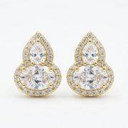 Pear and Oval Moissanite Halo Studs – moissanite earrings