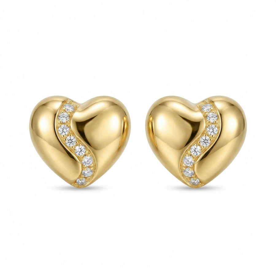 Curved Heart Stud Earrings – sterling silver earrings