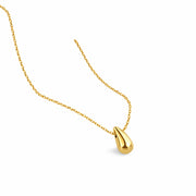 Stainless Steel Gold Teardrop Necklace – sterling silver necklace