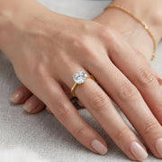 Gold Solitaire Ring, Four-Prong Setting – sterling silver ring, front view