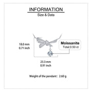 Silver Bow Necklace with Moissanite Charm – moissanite necklace, close-up