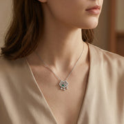 Geometric Emerald Pendant Necklace – emerald necklace, side detail