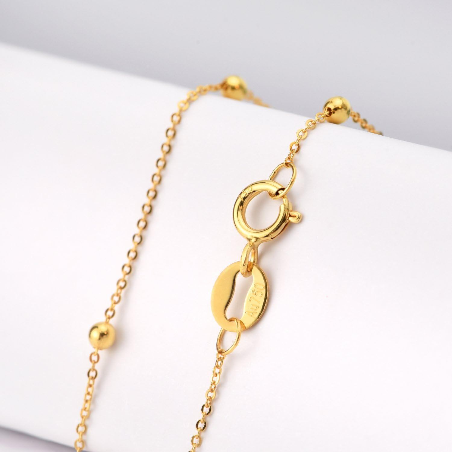 14K Gold Perlenkettenarmband