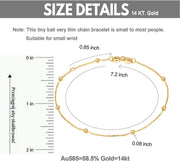 14K Gold Perlenkettenarmband